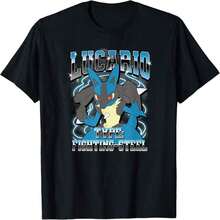 FASHIOGIRL Lucario Tipo: Camiseta con Estampado de Acero de Combate - Negro - Ver 1