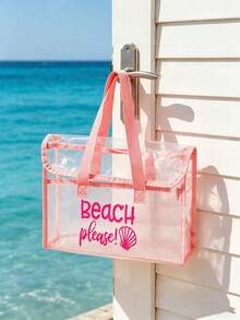 Túi đi biển chống thấm nước bằng PVC với họa tiết "BEACH PLEASE" nhiều màu sắc, túi đi biển dành cho nữ, túi tote trong suốt, túi tote nhựa, túi xách lớn dùng đi hồ bơi, vật dụng cần thiết cho kỳ nghỉ du lịch, phụ kiện túi đi biển, đồ dùng du lịch thiết yếu, thích hợp cho bãi biển, du lịch, mua sắm, hoạt động ngoài trời, công việc, trường học và sử dụng hàng ngày, quà tặng sinh nhật độc đáo, quà tặng ngày lễ, quà tặng tiệc tùng, quà tặng Ngày của Mẹ, quà tặng kỳ nghỉ, quà cưới, quà tặng tựu trường. - Nhiều màu - Xem 9