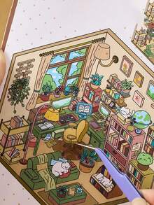 1 Set Mini Town Scene Sticker Book, Includes Multiple Styles, Can Be Used To Create Your Own House Stickers, 3D Micro Houses And Micro Scene Creative Games, Scene Design, Small House Decoration, Reusable And Durable Stickers, Suitable For Crafting, Decorative Labels, Ideal For Hobbyists - one-size - View 10