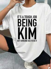 Ser el tío Jin no es fácil, ¡pero alguien tiene que hacerlo! Camiseta de Mujer con Diseño Gráfico Interesante y Frase con Nombre Personal, Cuello Redondo, Suave y Transpirable, con Cierre, para Todas las Temporadas, Camiseta Multifuncional de Manga Corta para Uso Diario, Idea de Regalo para Mujeres, Mamá, Amigas, Familia, Fiestas, Deportes, Estilo Casual, Ajuste Cómodo, Ropa Diaria en Blanco y Negro para Hombres y Mujeres, Blusas para Mujer, Ropa de Vacaciones para Mujer - Camiseta Unisex de Algodón, Manga Corta, Cuello Redondo, Estilo Vintage Urbano, 100% Algodón - Blanco - Ver 3