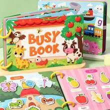 Early Learning Busy Book Toy, Toddler Educational Puzzle Sticker Games, Children Baby Paper Toy - Multicolor - View 4