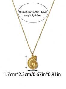 Mazuer 1 chiếc dây chuyền mặt hình vỏ sò và cá voi kiểu Pháp bằng thép không gỉ, mạ vàng 18K, phụ kiện trang sức nữ đeo hàng ngày. - Vàng - Xem 13