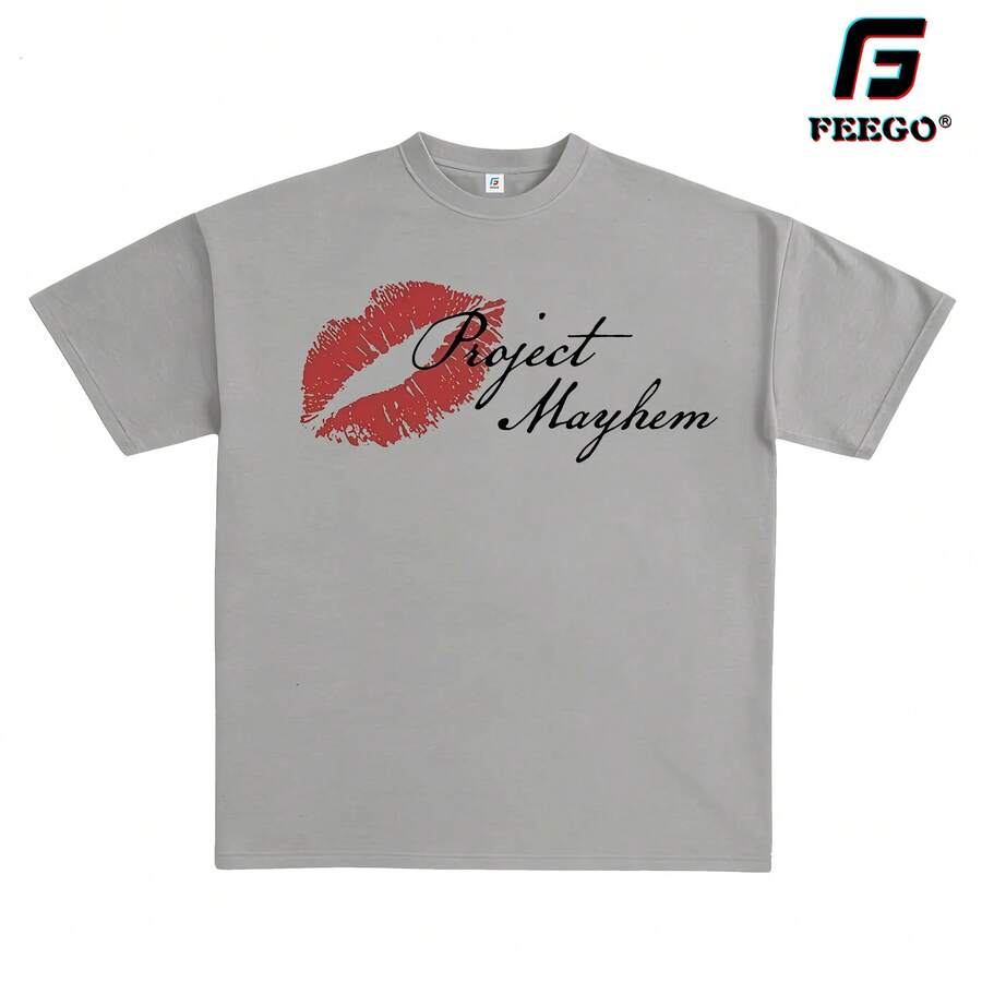 CAMISETA PROJECT MAYHEM KISS - Gris - Ver 1