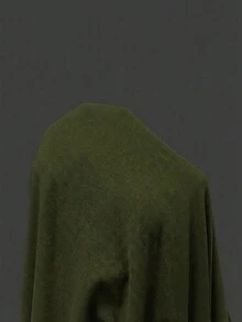 Camiseta de manga corta ajustada con cuello cuadrado de unicolor para mujeres - Verde militar - Ver 8