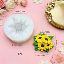 一套雏菊、鸡蛋花、水仙花、牵牛花硅胶蜡烛模具 - 白色 - 查看 3