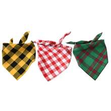 Cute Pet Dog Bandana, Saliva Bib, Triangle Scarf, Allows Dogs To Be Happy, Suitable For Pets At Home, Plaid Dog Scarf, Reversible Checkered Bib Scarf, Washable Christmas Dog Scarf, Accessories For Boys And Girls, Birthday Gift, Green/Black/Blue/Red Square Dog Bib, Reversible Scarf, Adjustable, Suitable For Small To Large Dogs And Cats (Checkered Size Random) - Multicolor - View 26
