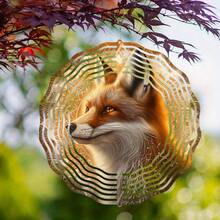 1pc 10-Inch Hanging Rotating Wind Chime, Fox Pattern, Dynamic Decoration For Balcony And Garden In Spring/Summer, With 360° Hook, High-Quality Gift For Friends (Pendant Not Included), Random Style - A - View 8