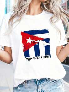 1 camiseta con la bandera de  para el Mes de la Herencia Hispánica -- 2180g Algodón 100% - Blanco 4 - Ver 12