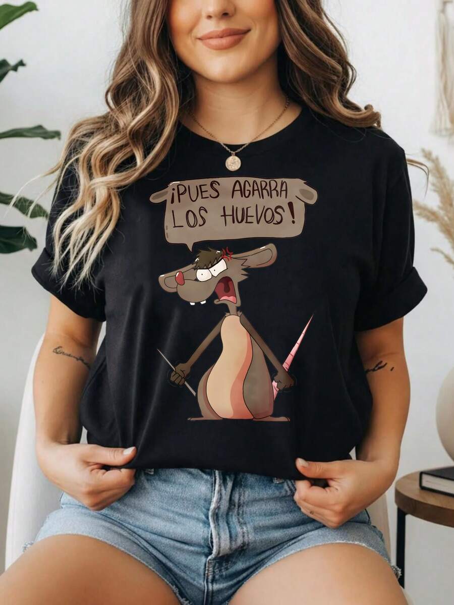 1 Unisex 180g T-Shirt, Round Neck, Loose Fit, With Retro Print Of Dinosaurs And Sunset Palm Trees, Y2K Style Inspired By And, 100% Cotton, Versatile For Summer, Festivals And Streetwear. - 黑色10 - 查看 1