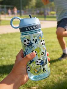 1個 600ml 夏季開學季幼兒卡通塑膠杯附吸管，便攜防摔水瓶，透明塑膠可愛卡通水杯 - 適合幼兒園和國小兒童，幼兒園、學校、戶外水瓶，嬰兒學習杯 - 彩色 - 查看 6