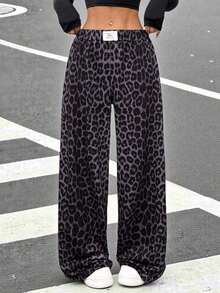 Women Leopard Print Casual Lounge Pants Graduation,Back To School Outfits,Graduation,Teacher Outfits For Women,Back To School - 藍色 - 查看 3