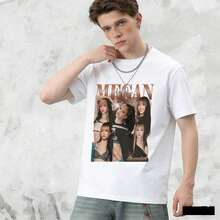 2026Cozy KATSEYE Camiseta Casual de Manga Corta con Estampado Gráfico para Fanscool, Camiseta Estampada para Mujer - Blanco - Ver 3
