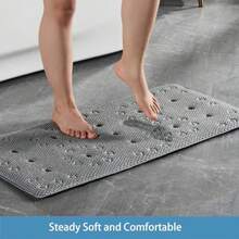Webos - Tapete antideslizante para tina de espuma de  suave para tina, adecuado para ancianos y niños, extragrande, 17 x 36 pulgadas, con agujeros de drenaje y ventosas, tina de masaje y alfombrilla de ducha para baño gris oscuro - gris oscuro - Ver 4