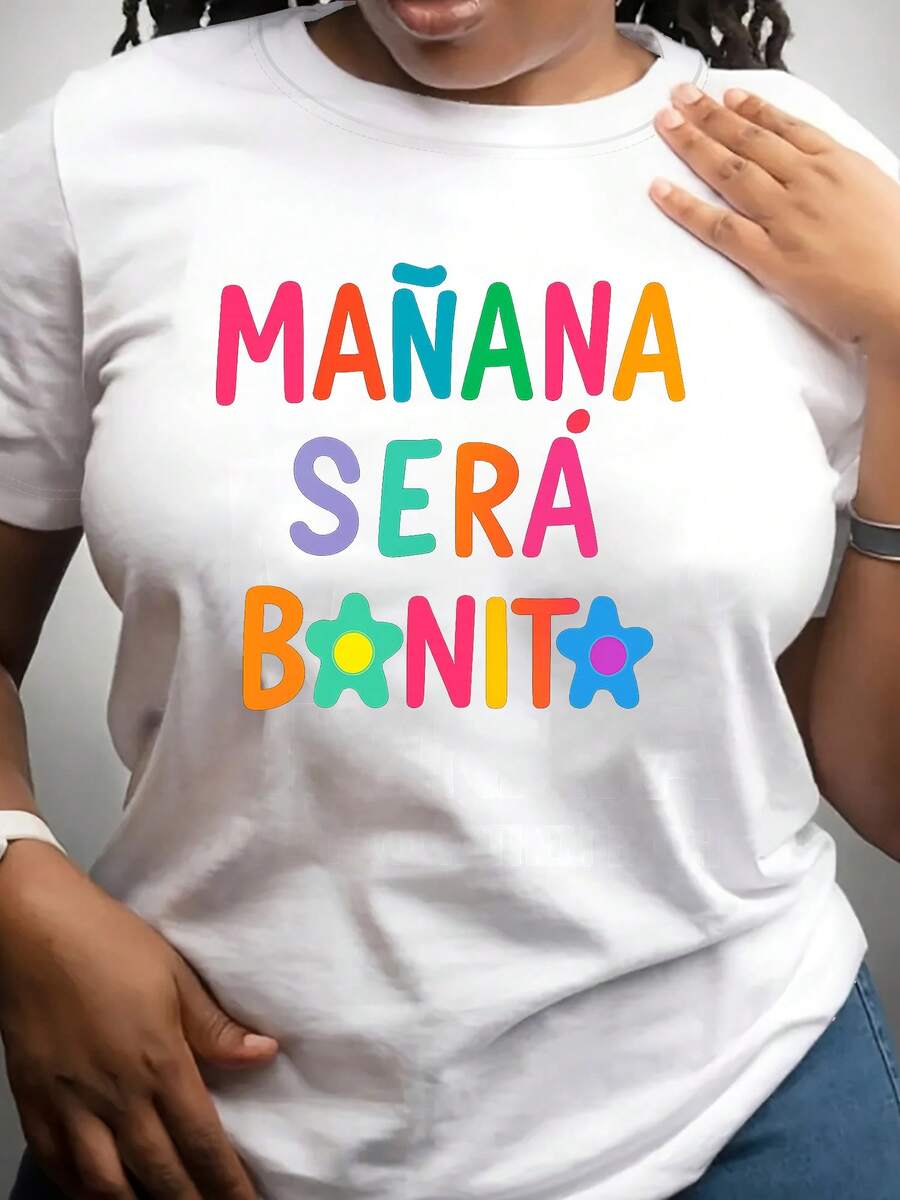 Tomorrow Will Be Beautiful Women's T-Shirt Print Tomorrow Will Be Beautiful Funny Graphic T-Shirts Mermaid T-Shirt Cute Clothes - 白色 - 查看 1