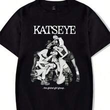 Camiseta unisex de manga corta, Katseye Tour 2026Tee Mercancía Camiseta Mercancía Hombres Corto Manga Tee Unisexo Tops Ropa Causal Mujer Y2Ktops de mujer,  Gráfico Camiseta Dulce Diseño, Verano Informal Desgaste, Caliente Clima Wear,camisetas para mujer,camisetas para hombre,playeras de hombre,,y2k,spiderman,regalos para Eso novio,Retro Vintage,playeras de hombre gimnasio, spiderman,  Campeonato Mundial 2026 Camiseta ,,regalos para Eso novio, - Negro - Ver 1