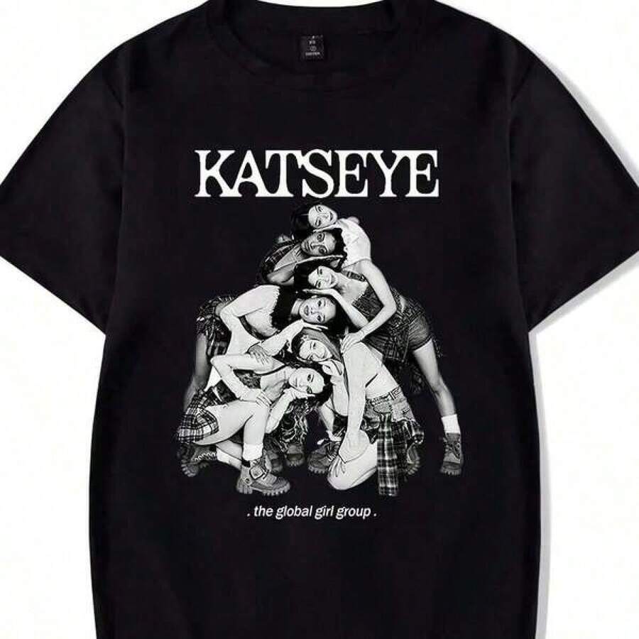Camiseta unisex de manga corta, Katseye Tour 2026Tee Mercancía Camiseta Mercancía Hombres Corto Manga Tee Unisexo Tops Ropa Causal Mujer Y2Ktops de mujer,  Gráfico Camiseta Dulce Diseño, Verano Informal Desgaste, Caliente Clima Wear,camisetas para mujer,camisetas para hombre,playeras de hombre,,y2k,spiderman,regalos para Eso novio,Retro Vintage,playeras de hombre gimnasio, spiderman,  Campeonato Mundial 2026 Camiseta ,,regalos para Eso novio, - Negro - Ver 1