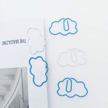 15 Stück wolkenförmige Büroklammern - blaue Metallwolken beschichtete Büroklammern - Büroorganisationsklammern - süße Stationery-Klammern für Studenten - A - Übersicht 10