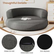 GOFLAME Blow Up Lounge Chair Inflatable Sofa For Living Room Study Bedroom Office Air Couch With Wide Armrests - Grey - View 6