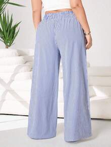 Pantalones casuales nuevos para otoño/invierno 2025, adecuados para salidas, uso diario casual, fiestas, ir al trabajo, volver al colegio, citas, hogar, fiestas de cumpleaños y múltiples ocasiones.Corte relajado, cintura elástica, pierna ancha, - Multicolor - Ver 2
