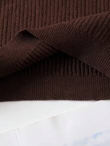 Top tejido de tirantes corto unicolor - Marrón Chocolate - Ver 6