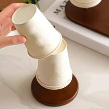 2pcs Disposable Paper Cup Storage Rack Double Groove Wrought Iron Solid Wood Cup Holder Bar Counter Desktop Coffee Cup Organizer For Household Kitchen Countertop, Coffee Corner, Coffee Shop, Milk Tea Shop, Office Pantry Storage - Multicolor - View 6