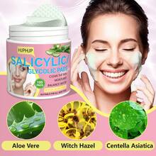 HJPHJP Miếng bông tẩy tế bào chết chứa Salicylic/Glycolic, miếng bông tẩy da chết cho mặt và toàn thân, miếng bông làm sạch da mặt, làm sạch và dưỡng ẩm da, dụng cụ chăm sóc da mặt - 100 miếng/hộp - Bao bì tiêu chuẩn - Xem 2