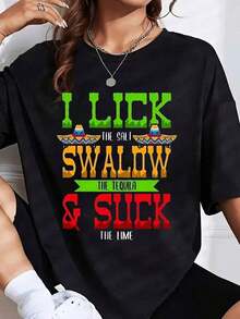 Me lame la sal, me trago el tequila y me chupo la lima. Camiseta de Fiesta Mexicana para Celebración del Cinco de Mayo. Es una camiseta perfecta para regalar a amigos y familiares en cualquier día festivo u ocasión especial. 220gplayeras de mujer - Negro - Ver 3