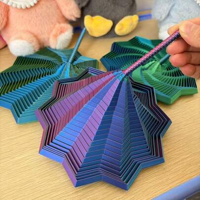 3D Printed Polygonal Spiral Tower, 3D Stereo Ornament, Stress Relief , Sensory Expansion Decompression Star-Shaped 3D Printed Novelty Gyro, Octagonal Handle Fun Adult New Year Gift, Star-Shaped Creative Design, Leisure Boredom Relief Puzzle Decor, Interesting Design, Octagonal, Precision Craftsmanship, High Quality, Suitable For Birthday Gift, Holiday Gift, Easter Gift, Office Decor, Desktop Ornament, Calming Tool, Concentration And Relaxation