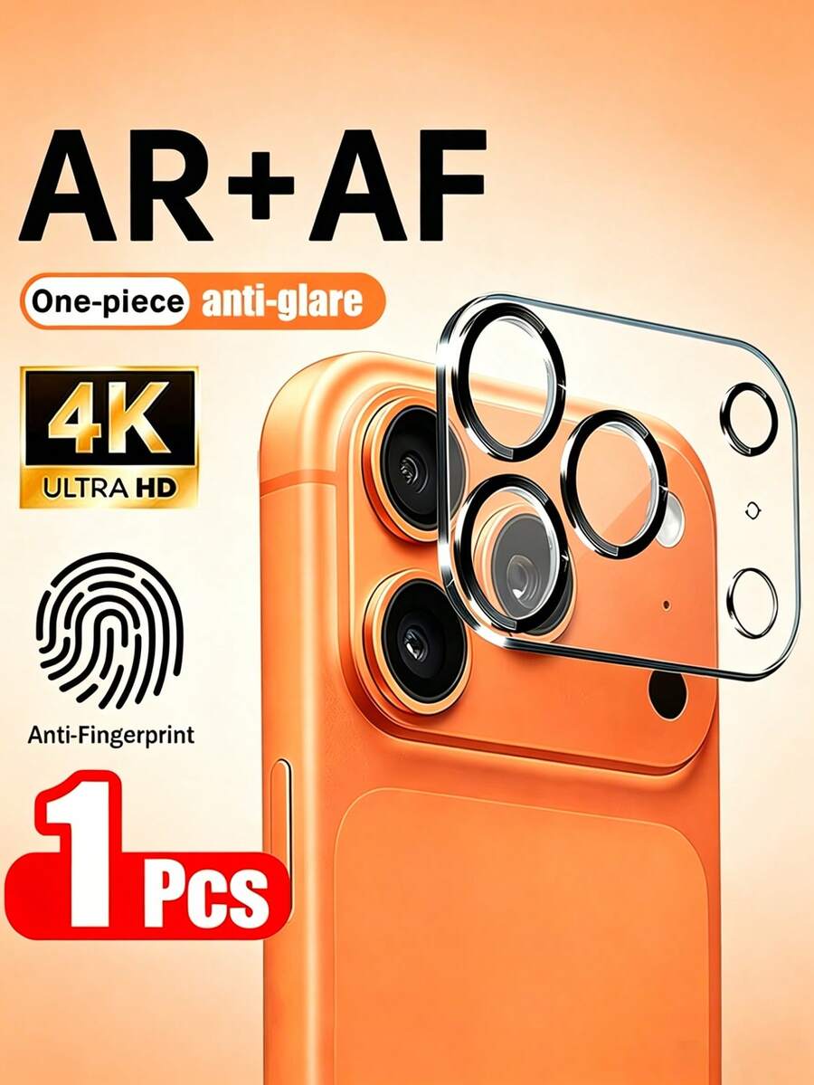 1 pieza Protector de pantalla de cámara de vidrio templado de alta definición para iPhone 17/17Pro/17Pro Max/16Plus/16/13/14/15/16/Air/Pro/Promax/Plus Series. Ultra alta definición, compatible con fundas de teléfono, fácil de instalar [No afecta la fotografía nocturna]. Protector de pantalla de cámara.