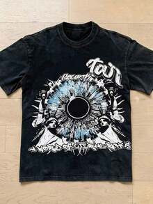 Camiseta de algodón para hombre LINLLE, camiseta Y2KT para hombre, camiseta de moda urbana, unisex, camiseta para conciertos, hecha de algodón, cómoda y transpirable, adecuada para todas las estaciones, el mejor regalo para amigos. - Negro - Ver 6