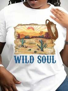 Camiseta Wild Soul, Camiseta Wild Nature, Camiseta Vintage Boho Western, Camiseta Retro Cowgirl, Camiseta Country, Camiseta Gráfica Western - Blanco - Ver 6