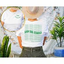 Camiseta Ponga Fin al Estigma, Concientización sobre la Salud Mental, Sudadera Positiva - Blanco - Ver 1