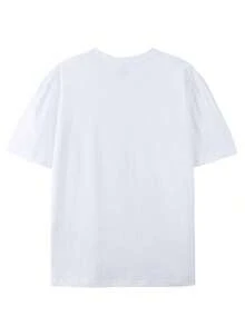 Camisetas Gráficas de  100% Algodón, Camiseta , Camiseta con Estampado de Reuben, Unisex, Estampado Retro, Manga Corta Holgada y Cómoda - Estilo Urbano Vintage Unisex, Camiseta de Algodón Holgada de Manga Corta con Cuello Redondo, blusas para mujer. blusas.blusas casuales para dama. - Blanco - Ver 2