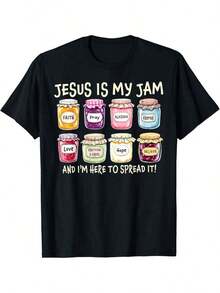 Jesús es mi inspiración y estoy aquí para difundir versículos bíblicos cristianos - Camiseta gráfica unisex - Negro - Ver 1