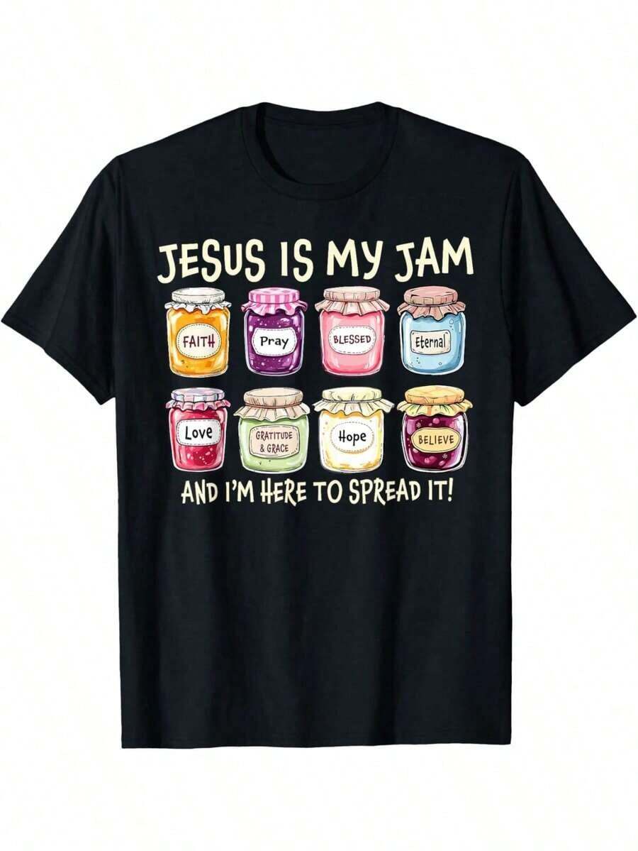 Jesús es mi inspiración y estoy aquí para difundir versículos bíblicos cristianos - Camiseta gráfica unisex - Negro - Ver 1
