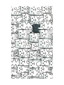 Quick-Dry Cat Pattern Beach Towel - Sand-Resistant, Highly Absorbent Polyester Blend, Perfect For Sports & Swimming, - Cartoon Cat Beach Towel - View 10