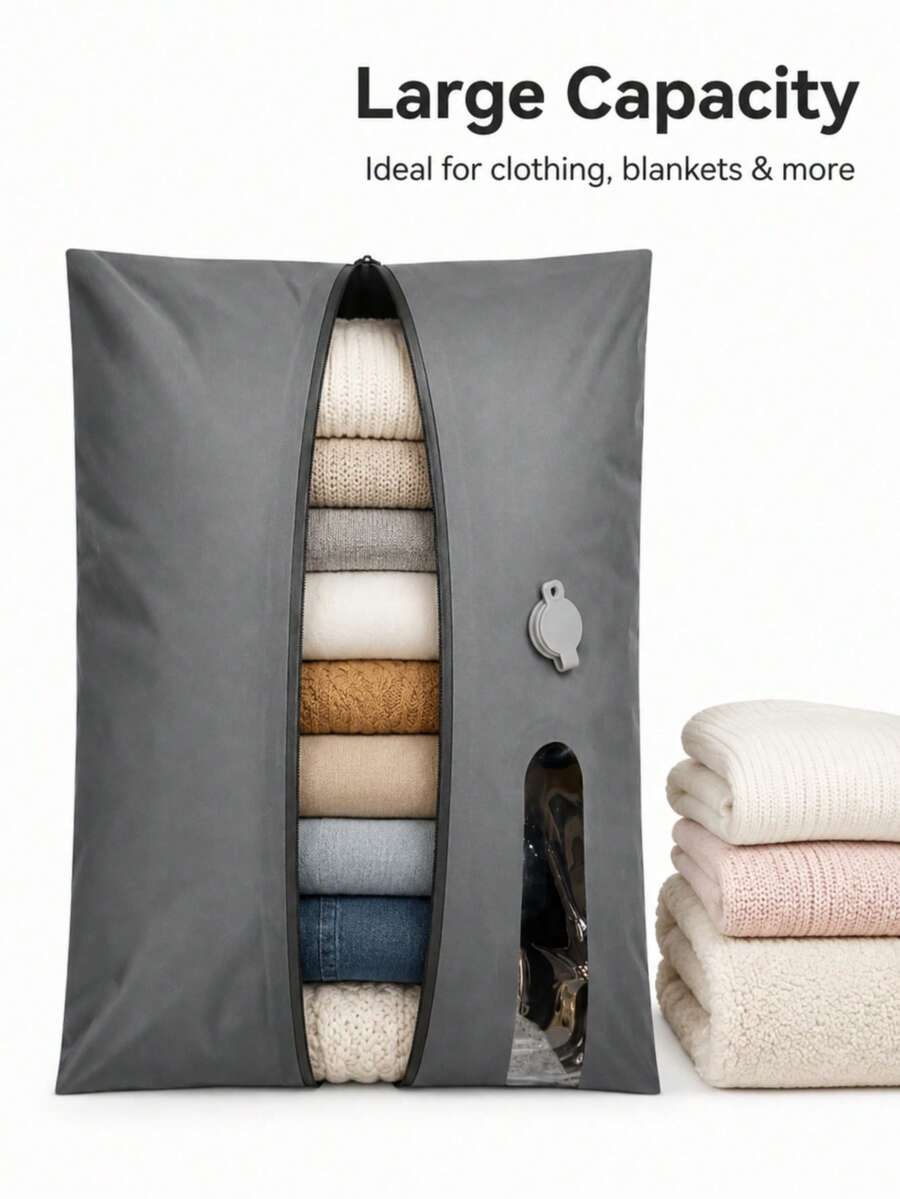 1 pieza Bolsa de compresión al vacío de 17L para viaje al aire libre, senderismo, equipaje, almacenamiento de ropa, organizador de ropa, caja de almacenamiento, bolsa de almacenamiento de equipaje - Multicolor - Ver 1