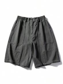 【YY SHOW 専用】夏用 メンズ カーキカーゴハーフパンツ ルーズフィット カジュアルスタイルに - ダークグレー - チェックする 1