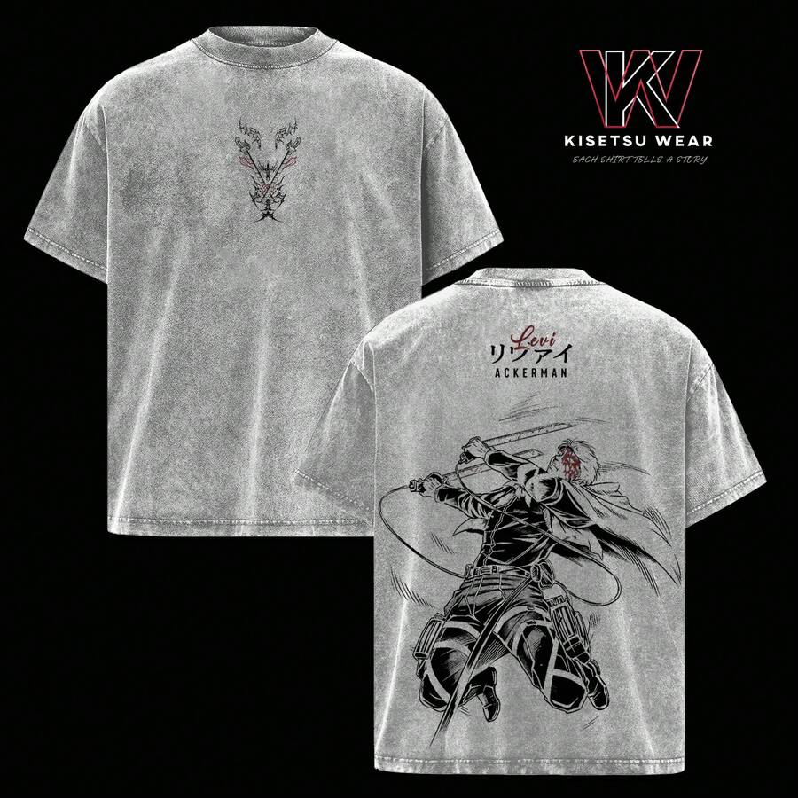 Ackerman Oversized Vintage Washed T-Shirt - Grey - View 1