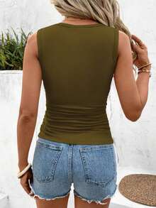 Set de 2 camisetas ajustadas de cuello redondo para mujer, casual, de vuelta al colegio - Multicolor 11 - Ver 2