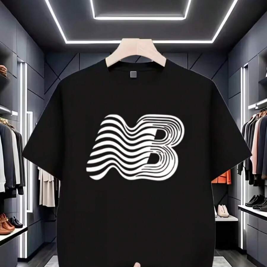 Printed T-Shirt For Men And Women - Black - View 1