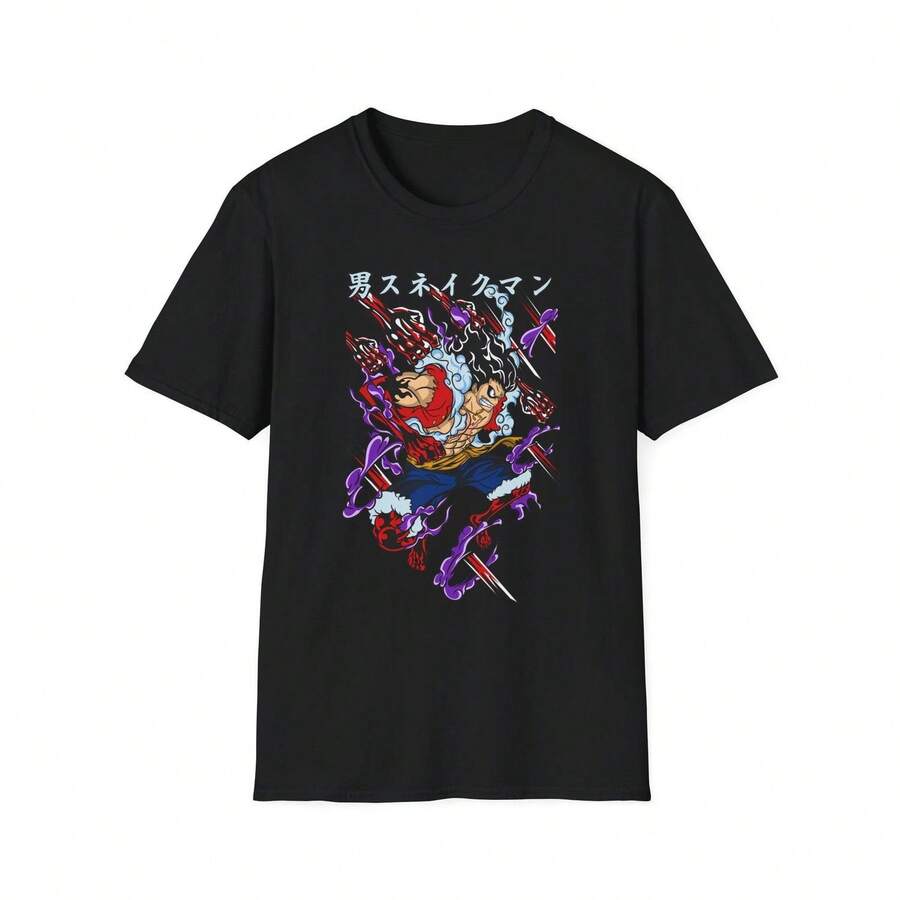 Samurai D1em1on Warrior T-Shirt In A Japanese Tattoo Style, Featuring A Kanji Graphic. This Unisex T-Shirt Is Made Of Thick 220g Cotton, Making It Soft, Breathable, And Highly Elastic. It's Gentle On The Skin And Comfortable For All-Day Wear. The Classic, Casual Design Is Easy To Style And Perfect For Everyday Outings, Streetwear, Sports, Dates, And Casual Get-Togethers Year-Round. - 黑色 - 查看 1