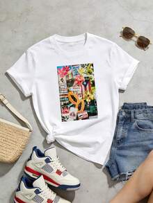 Camiseta de manga corta con cuello redondo suave y casual de verano para mujer, tops para salir, vintage, camisetas divertidas, Gen Z, tops, curvas, ropa Y2K, algodón, Italia, Grecia, curvas, tops para damas, tops lindos, camisetas gráficas, conjuntos de vacaciones para mujer, conjuntos de primavera, estilo callejero americano, casual deportivo, vestido degradado, estilo unisex, estilo casual urbano, casual, jersey, camisetas holgadas, ropa de calle retro, estilo de los 90, estilo de los 2000, subcultura, estilo europeo, top negro, tops blancos, conjuntos de fiesta de los 90. Blanco - Blanco - Ver 4