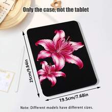 1个翻盖式桌面保护套，带笔槽，粉色百合图案，360°旋转支架，内置笔槽，PU皮革材质，具备自动休眠/唤醒功能，兼容三星A9/A9+/S9/S9FE/A11/A11+/S11/S10 FE/S10 FE+/S10 Lite等热门机型，也兼容苹果Air 5/6、荣耀等品牌，适合作为返校季、情人节、节日礼物。 - 款式6 - 查看 4
