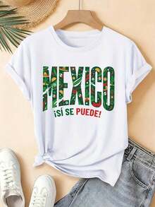 ropa de mujer Camiseta Casual de Mujer con Estampado Gráfico de Cactus, Camiseta de Manga Corta con Cuello Redondo para Primavera/Verano/Otoño, Estilo Vintage Versátil para Viajes, Vacaciones y Uso Diario, Camiseta de Moda para Mujer con Estampado de Manga Corta, Ligera, Transpirable, de Corte Holgado, Camisetas Casuales para Conjuntos de Verano, camisas de mujer - Blanco - Ver 6