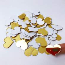 100 pièces Autocollants miroir acrylique en forme de cœur, autocollants décoratifs d'amour pour la maison, autocollants muraux à combinaison libre pour le DIY, autocollants décoratifs miroir auto-adhésifs, convenant pour la décoration de la salle de bain et de la chambre à coucher - Multicolore - Voir 2