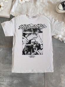 Camiseta blanca unisex con el álbum Sleep de la banda Dystopia, disponible en tallas desde S hasta XXL, modelo CS0202 - Blanco - Ver 1