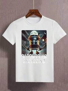 Camiseta informal de mujer, estilo caricatura [Camiseta divertida] Camiseta divertida con estampado abstracto italiano para chicos, cuello redondo y manga corta. | Camiseta de cuello redondo con estampado de meme de parálisis cerebral italiana, adecuada para combinar con pantalones cortos, jeans y pantalones casuales. ,Camisetas para hombre, camisetas para niños, camisetas con estampado de gatos y perros, camisetas para uso diario, camisetas de apoyo a la Copa del Mundo, camisetas de la Copa del Mundo 2026, camisetas estampadas, ropa de Pascua, - Blanco - Ver 7