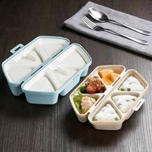 6-In-1 Onigiri Mold Set, Triangle Sushi Rice Ball Maker, PP Non-Stick Mold For Bento And Picnics, Portable (Blue) - View 4