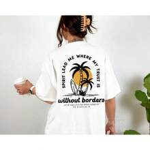 Camiseta Cristiana, Camiseta Playera, Camiseta Oversize, Regalo de Bautizo, Estilo Inspirado en el Océano, Camiseta de Jesús, Camiseta con Gráficos Retro, Camiseta de Fe para Adolescentes Playeros - Blanco - Ver 2